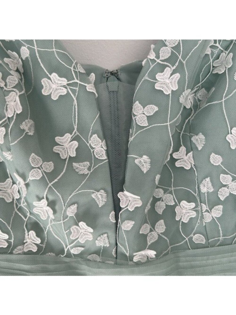 bcbgmaxazria 6 Cheyenne Appliqué Mint Lace Evening Dress Light Green Gown Prom - Picture 9 of 16